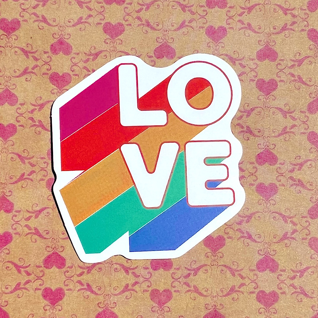 Love Pride Month Lgbtqia + Rainbow Vibrant Single Decor Design Accent Sticker